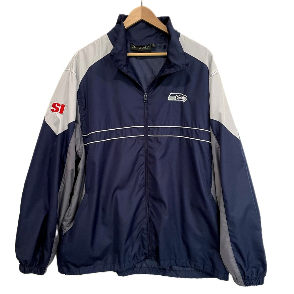 Dunbrooke Seattle Seahawks Windbreaker Mens Size XL Color Blocked Zip Jacket